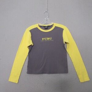 Vintage‎ FUBU Baby T Shirt Women Small Baseball Raglan Embroidered USA Y2K 90s